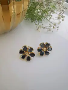 XAGO Gold-Plated Floral Stud Earrings