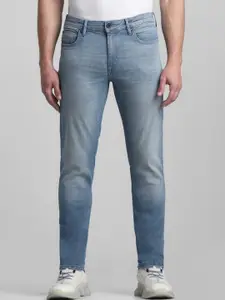 Jack & Jones Men Ben Skinny Fit Low-Rise Heavy Fade Stretchable Jeans