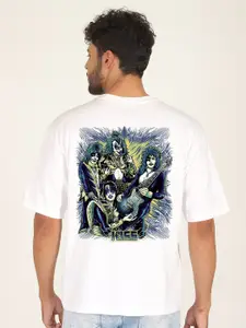 PRONK Graphic Printed Drop Shoulder Sleeves Pure Cotton Oversized T-shirt