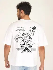 PRONK Graphic Printed Drop Shoulder Sleeves Pure Cotton Oversized T-shirt