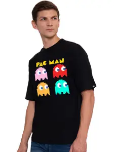 PRONK Pac-Man Graphic Printed Oversized Cotton T-shirt