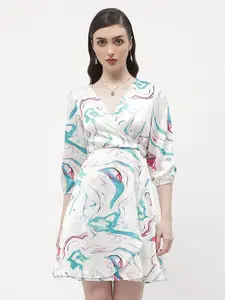 Madame Tropical Printed Flared Above Knee Fit & Flare Dress