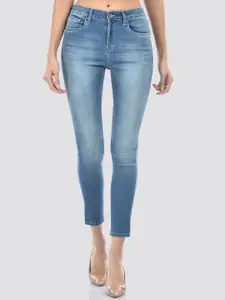 Numero Uno Women Super Skinny Fit High-Rise Heavy Fade Cotton Cropped Jeans