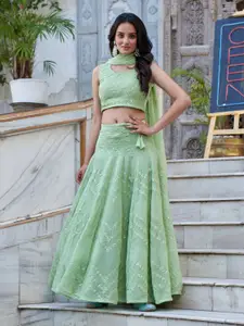 KALINI Embroidered Sequined Ready to Wear Lehenga & Blouse With Dupatta