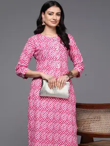 Anouk Leheriya Printed Cotton Straight Kurta