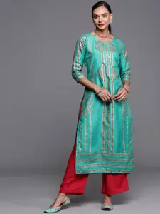 Anouk Geometric Printed Thread Work Kurta