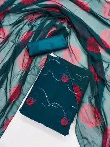 MANVAA Floral Embroidered Unstitched Dress Material