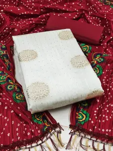 MANVAA Floral Embellished Sequinned Unstitched Dress Material