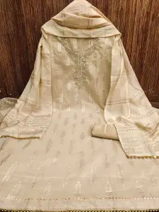 MANVAA Ethnic Motifs Embellished Beads and Stones Unstitched Dress Material