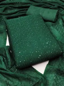 MANVAA Striped Embellished Unstitched Dress Material