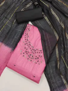 MANVAA Floral Embroidered Sequinned Unstitched Dress Material