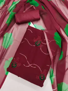 MANVAA Ethnic Motifs Embellished Sequinned Unstitched Dress Material