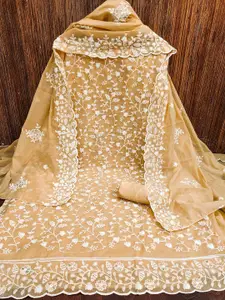 MANVAA Floral Embroidered Unstitched Dress Material