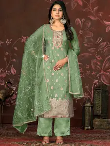 MANVAA Embellished Organza Unstitched Dress Material