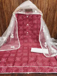 MANVAA Bandhani Printed Unstitched Dress Material