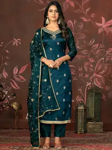 MANVAA Floral Embroidered Unstitched Dress Material