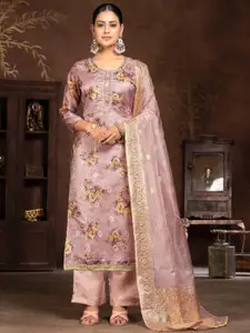 MANVAA Printed Organza Unstitched Dress Material