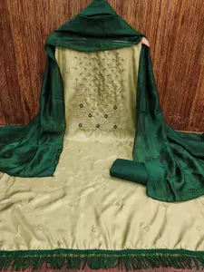 MANVAA Floral Embroidered Sequinned Unstitched Dress Material