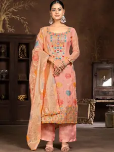 MANVAA Printed Organza Unstitched Dress Material