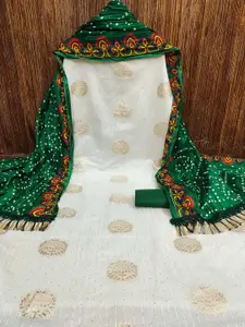 MANVAA Ethnic Motifs Woven Design Sequinned Unstitched Dress Material