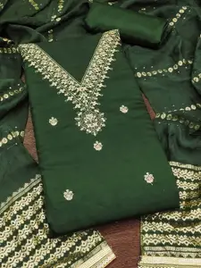 MANVAA Floral Embroidered Unstitched Dress Material