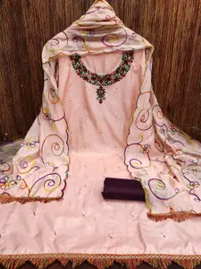 MANVAA Floral Embroidered Unstitched Dress Material