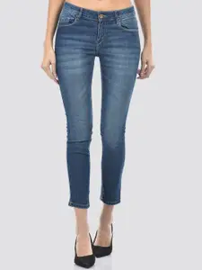 Numero Uno Women Slim Fit Light Fade Clean Look Cotton Cropped Jeans