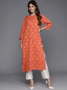Anouk Ethnic Motifs Printed Round Neck Straight Kurta