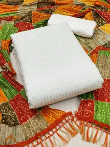 MANVAA Striped Sequinned Unstitched Dress Material