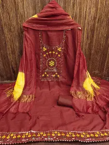 MANVAA Floral Embroidered Sequinned Unstitched Dress Material