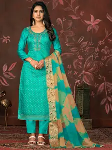 MANVAA Embellished Unstitched Dress Material