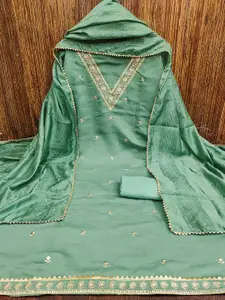 MANVAA Floral Embroidered Unstitched Dress Material