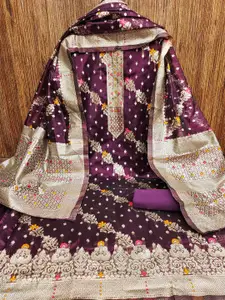 MANVAA Woven Design Organza Unstitched Dress Material