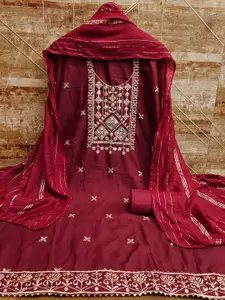 MANVAA Floral Embellished Sequinned Unstitched Dress Material