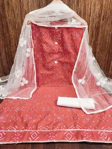 MANVAA Bandhani Printed Unstitched Dress Material