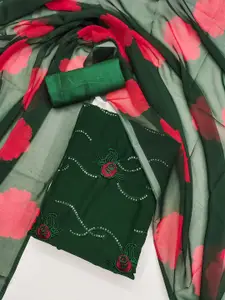 MANVAA Ethnic Motifs Embroidered Sequinned Unstitched Dress Material