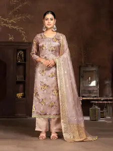 MANVAA Floral Printed Beads and Stones Unstitched Dress Material