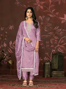 MANVAA Geometric Woven Design Beads & Stones Unstitched Dress Material