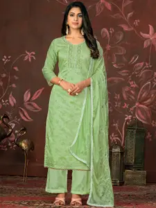 MANVAA Floral Printed Beads & Stones Unstitched Dress Material