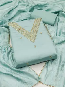 MANVAA Floral Embroidered Unstitched Dress Material