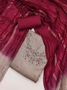 MANVAA Floral Embroidered Unstitched Dress Material