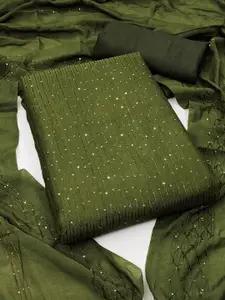 MANVAA Striped Embellished Sequinned Unstitched Dress Material