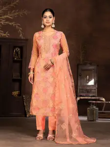 MANVAA Embellished Organza Unstitched Dress Material