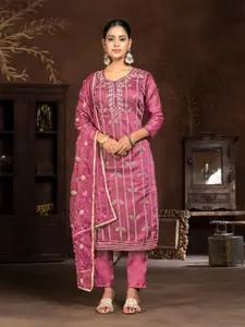 MANVAA Floral Embroidered Unstitched Dress Material