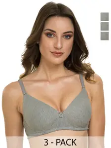 Tweens Pack Of 3 Full Coverage All Day Comfort Lightly Padded Cotton T-Shirt Bra