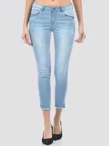 Numero Uno Women Skinny Fit Low Distress Light Fade Stretchable Jeans