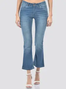 Numero Uno Women Bootcut Light Fade Clean Look Cropped Jeans