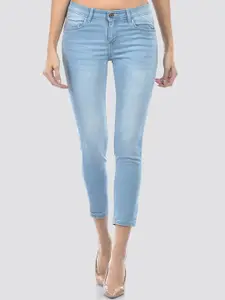 Numero Uno Women Skinny Fit Light Fade Clean Look Stretchable Cropped Jeans