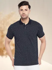 WILD WEST Floral Printed Polo Collar T-shirt