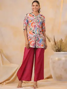 JISORA Printed Top With Trousers Co-Ords